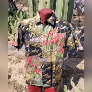 Stunning Asian Style Gold Crane Shirt